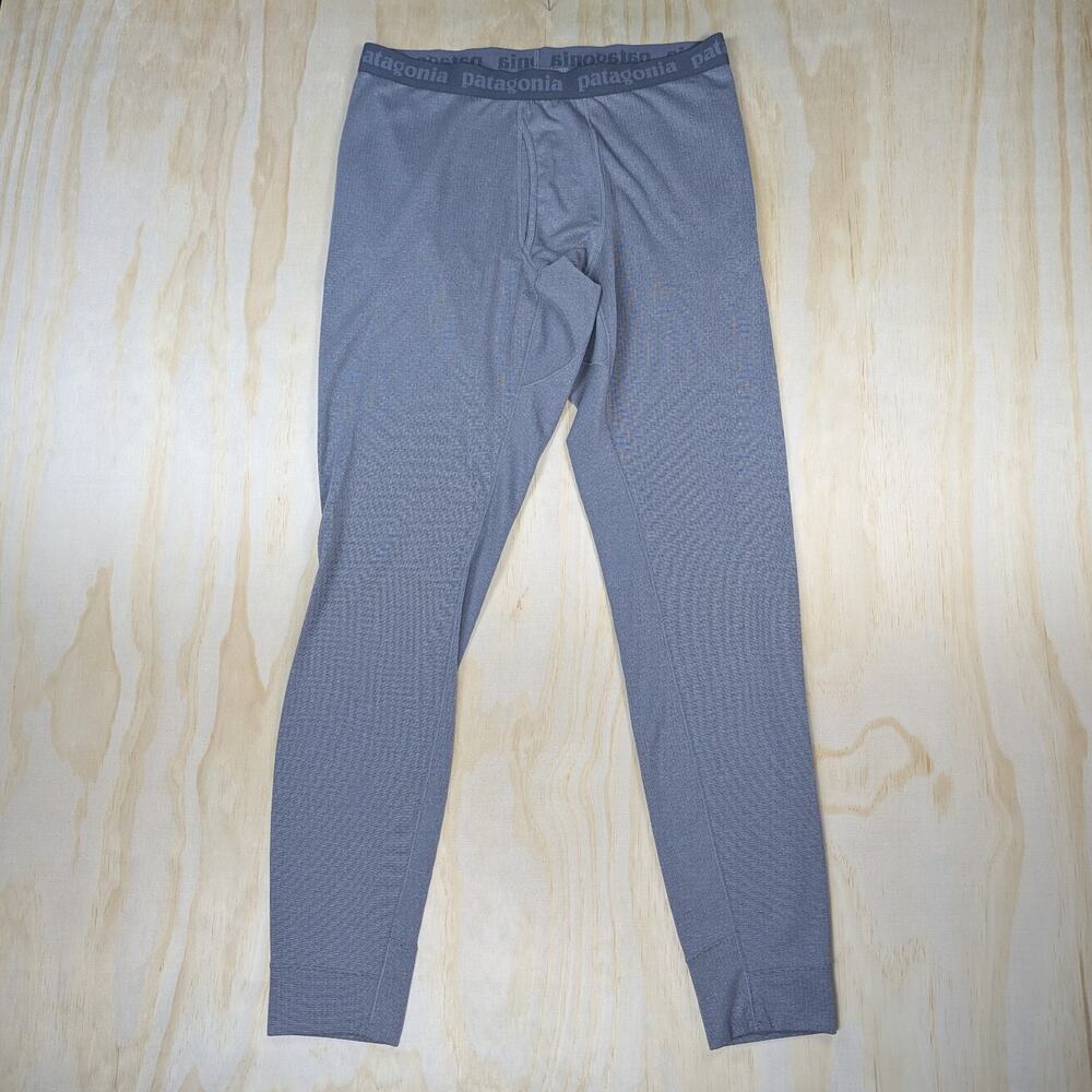 Patagonia Men's Large Midweight Capilene Baselayer Pants Polartec Grid Grey